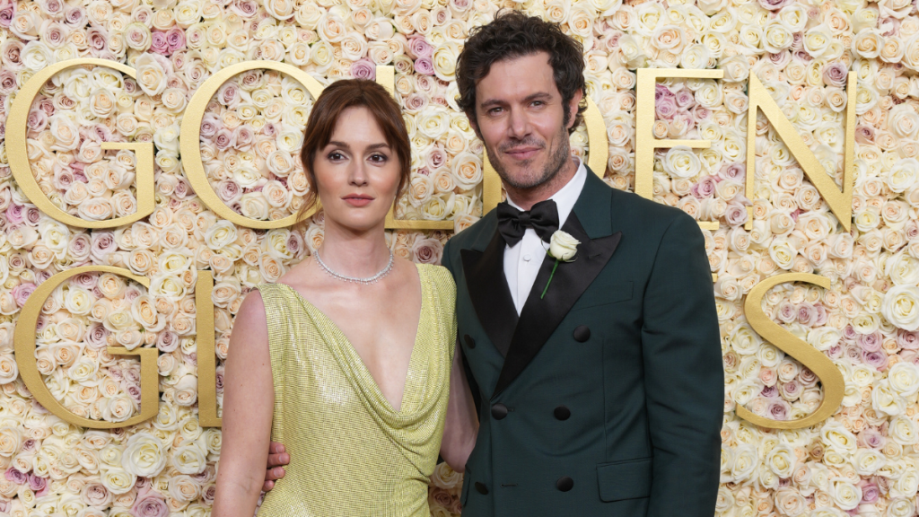 Leighton Meester Adam Brody Golden Globes 2025 red carpet photos