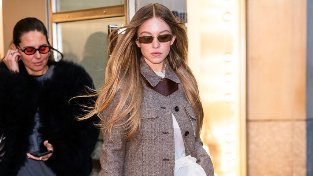 Sydney Sweeney is seen in Midtown on January 20, 2025 in New York City.