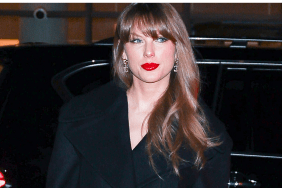 Taylor Swift is seen arriving to Nobu Downtown in Financial District on January 17, 2025 in New York City.