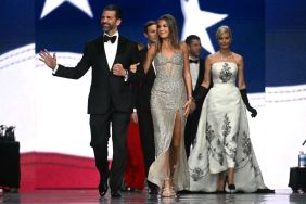 Sons of US President Donald Trump Eric Trump (2nd R) and son Donald Trump Jr. (L), his daughter Ivanka Trump (R) and granddaughter Kai Madison Trump attend the Liberty inaugural ball in Washington, DC, on January 20, 2025.