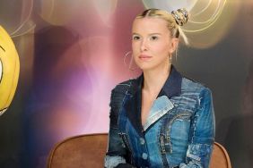 Millie Bobby Brown, Chris Pratt, Anthony and Joe Russo attend the press conference of "The Electric State" at Four Seasons Hotel on February 27, 2025 in Madrid, Spain.