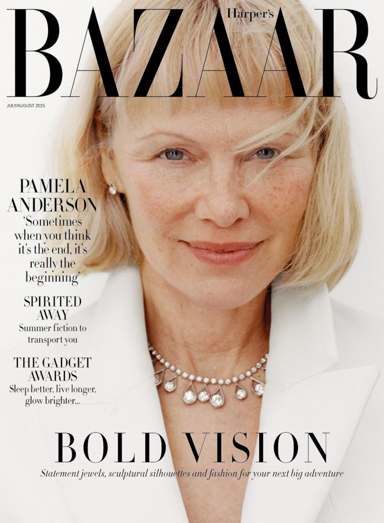 UK Harper’s Bazaar July/August 2025 : Pamela Anderson by Pamela Hanson 