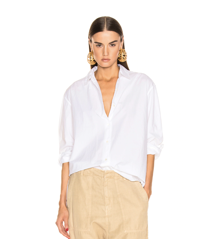 Oversized white button down