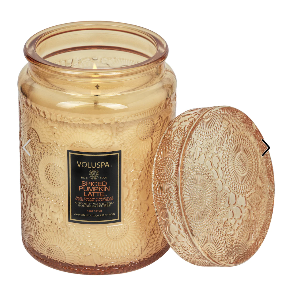 Voluspa Spiced Pumpkin Latte Glass Candle