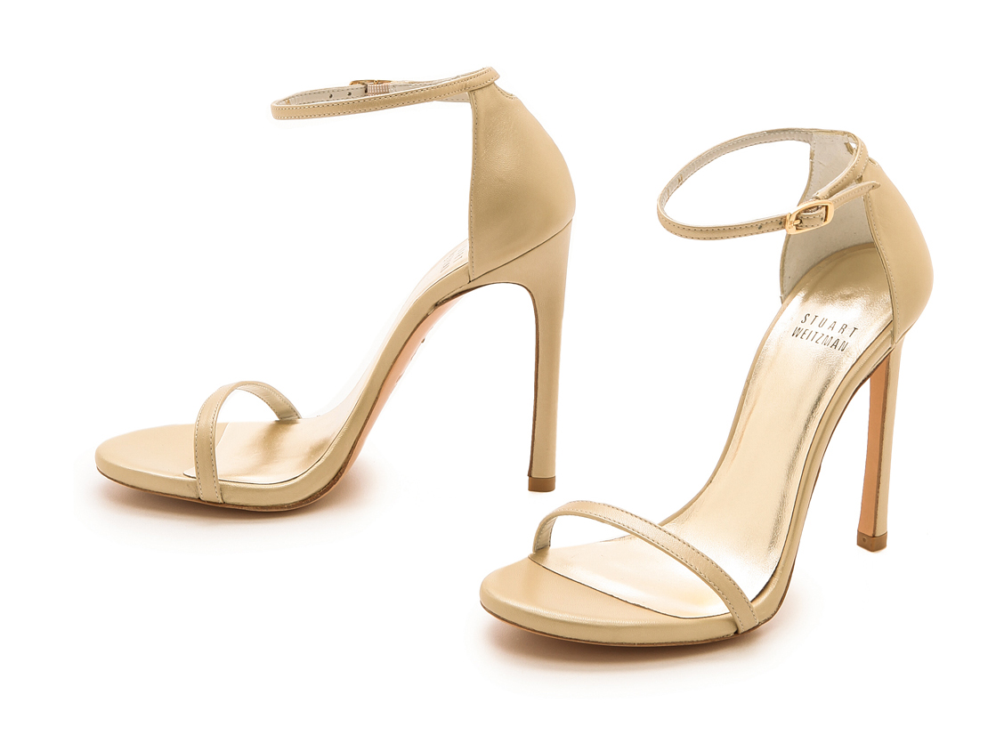 Metallic Ankle Strap Sandal Splurge: Stuart Weitzman