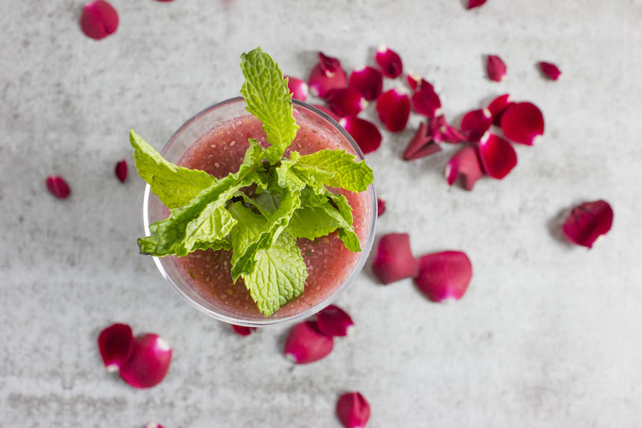 Raspberry Rose Chia Fresca (Serves 2)